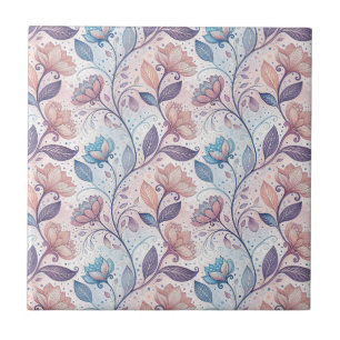 Pastell-Blumen-Aquarell-Abstraktmalerei-Muster Fliese