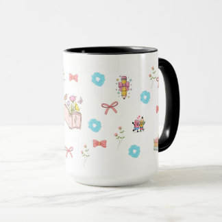 Pastell-Blumen-Buch-Ästhetik  Tasse