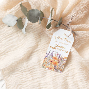 Pastell-Blumen-Buch-Themen-Baby-Shower-Geschenk-An Geschenkanhänger