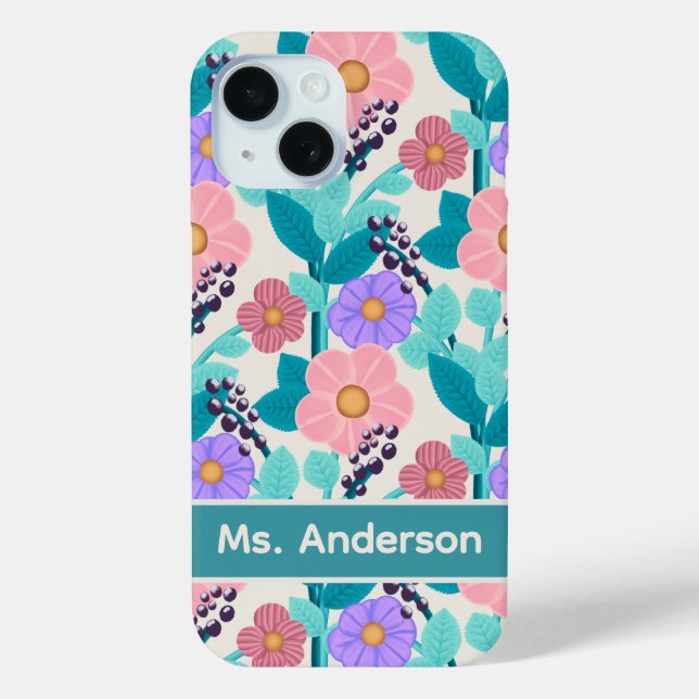 Pastell-Blumen Case-Mate iPhone Hülle (Rückseite)
