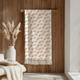 Pastell-Blumen-Decke 70er Braun Boho-Accessoire Fleecedecke