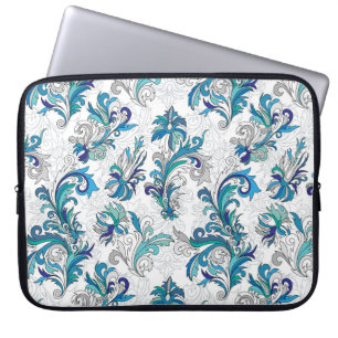 Pastell-Blumen-Doodle im Vintage-Muster. Laptopschutzhülle
