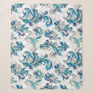 Pastell-Blumen-Doodle-Vintage-Muster. Sherpadecke
