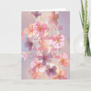 Pastell-Blumen-Geburtstags-Soft-Aesthetic Karte