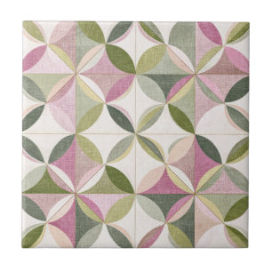 Pastell-Blumen-Geometrie-Cottagecore-Muster Fliese