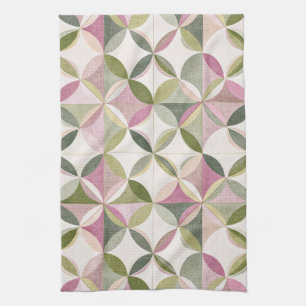 Pastell-Blumen-Geometrie-Cottagecore-Muster Geschirrtuch