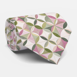 Pastell-Blumen-Geometrie-Cottagecore-Muster Krawatte
