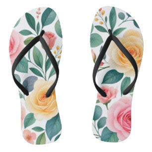 Pastell-Blumen-Hausschuhe für Damen Flip Flops