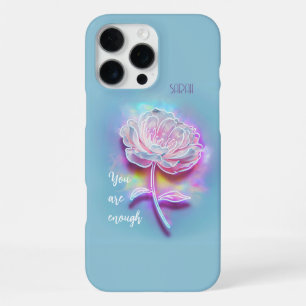 Pastell-Blumen-Inspirationszitat 'Du bist genug' iPhone 16 Pro Max Hülle