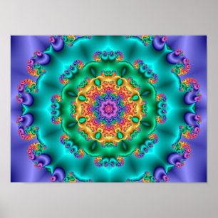 Pastell-Blumen-Kaleidoskop Poster