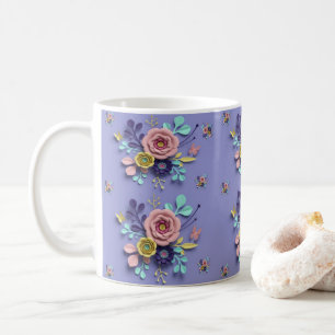 Pastell Blumen Lila Tasse