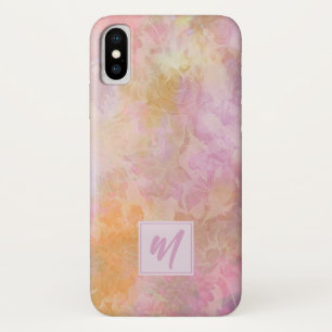 Pastell-Blumen mit schicker Schriftmonogramm Case-Mate iPhone Hülle