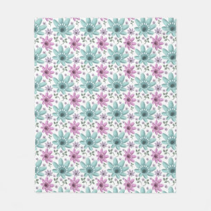 Pastell-Blumen-Nahtloses Muster Fleecedecke