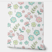 Pastell-Blumen-Nursery-Wallpaper