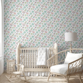 Pastell-Blumen-Nursery-Wallpaper Tapete
