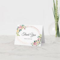 Pastell-Blumen-Ovalrahmen-Dankeskarten