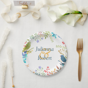 Pastell-blumen Papierplatten Pappteller