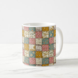 Pastell-Blumen-Patchwork-Picknick-Muster (13) Kaffeetasse