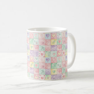 Pastell-Blumen-Patchwork-Picknick-Muster (3) Kaffeetasse