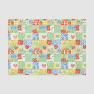 Pastell-Blumen-Patchwork-Picknick-Muster Seidenpapier