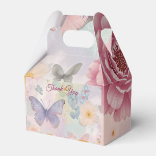Pastell Blumen & Schmetterlinge Garten Geburtstags Geschenkschachtel