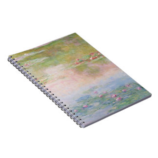 Pastell-Blumen-Seerosenblatt-Teich-Malerei Notizblock