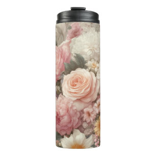 Pastell-Blumen Shabby Chic Rose floral Thermosbecher