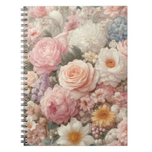 Pastell Blumen Shabby Chic Rose Florales Muster Notizblock