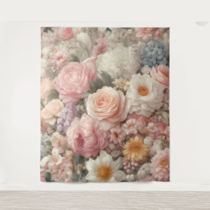 Pastell Blumen Shabby Chic Rose Florales Muster Wandteppich
