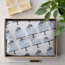 Pastell-Blumen-Silhouette-Torte