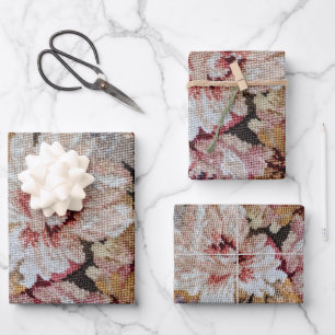 Pastell-Blumen-Stickerei-Fotografie Geschenkpapier Set