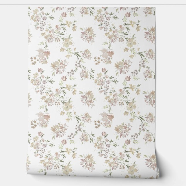 Pastell-Blumen-Tapete Tapete (Abrollen)
