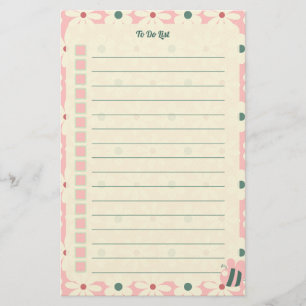 Pastell-Blumen-To-Do-Liste-Planer-Design Briefpapier
