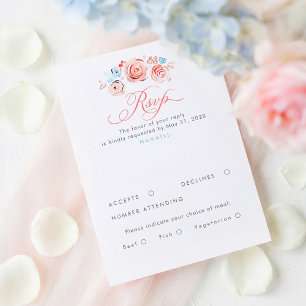 Pastell-Blumen Whimsical Elegante Hochzeits-RSVP-K RSVP Karte