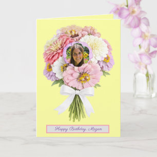 Pastell Blumen Zinnien Blumenstrauß Benutzerdefini Karte