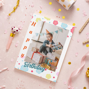 Pastell Blumengeburtstag Foto Geburtstagskarte Einladung