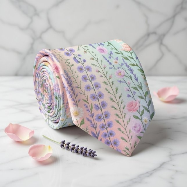 Pastell-Blumenmuster Krawatte (Von Creator hochgeladen)