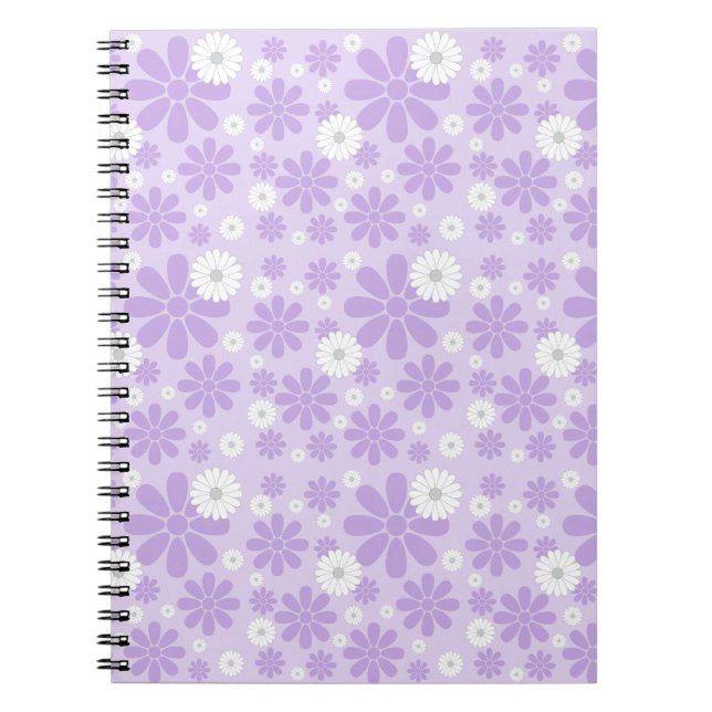 Pastell-Blumenmuster LAVendel Notizblock (Vorderseite)