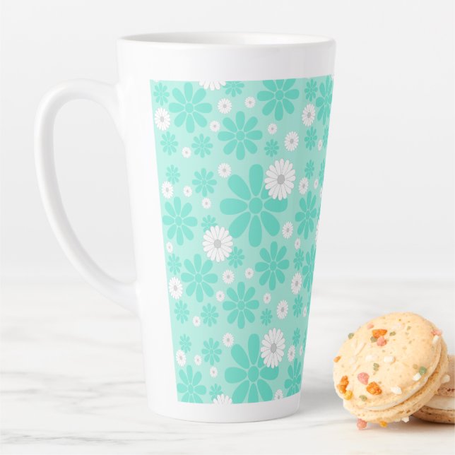 Pastell-Blumenmuster MINT Milchtasse (Beispiel)