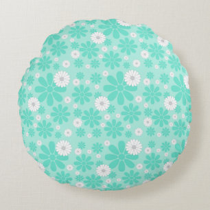 Pastell-Blumenmuster MINT Rundes Kissen