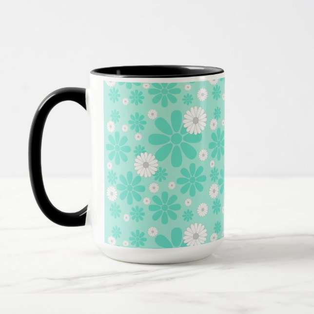 Pastell-Blumenmuster MINT Tasse (Links)
