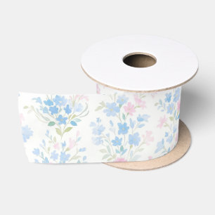 Pastell-Blumenmuster Satinband