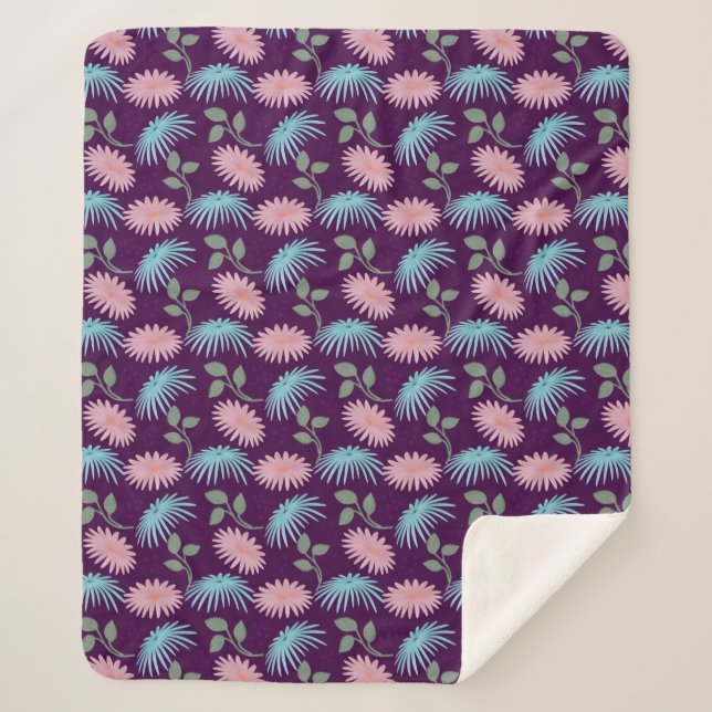 Pastell-Blumenmuster  Sherpadecke (Vorderseite)