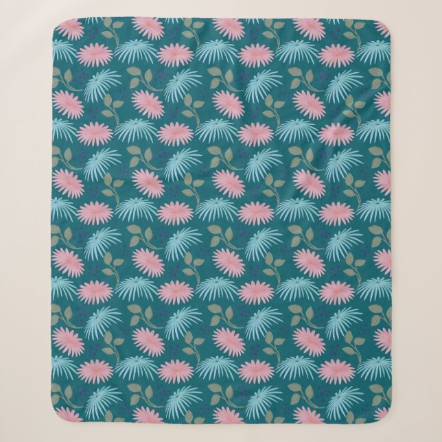 Pastell-Blumenmuster  Sherpadecke (Vorderseite)