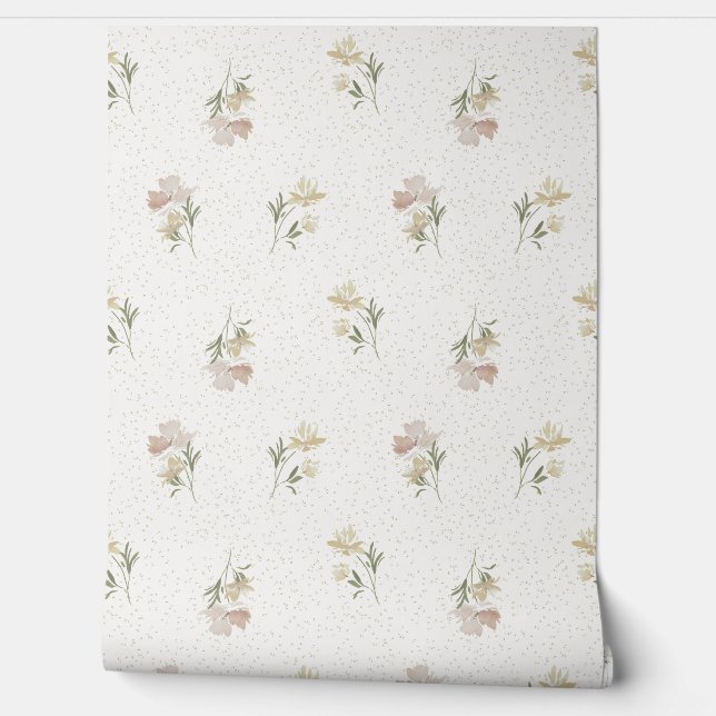 Pastell-Blumenmuster-Tapete Tapete (Abrollen)