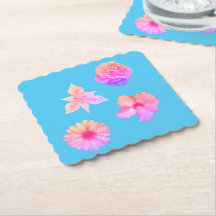 Pastell-Blumenstrauß-Papieruntersetzer