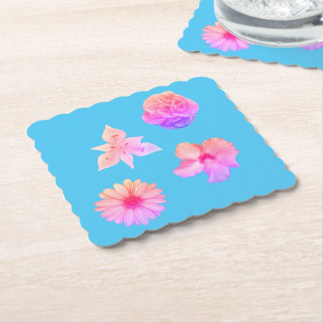 Pastell-Blumenstrauß-Papieruntersetzer Untersetzer (angewinkelt)