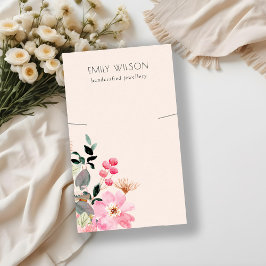 Pastell Blush Pink Blumenstanze Nekklasseanzeige Visitenkarte