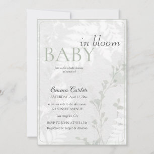 Pastell-Blüten Floraldruck Baby in Blüte  Einladung