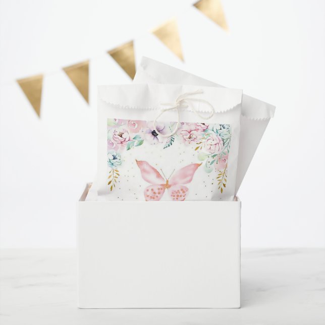 Pastell, Blüten und Schmetterlinge Geschenktütchen (Party)